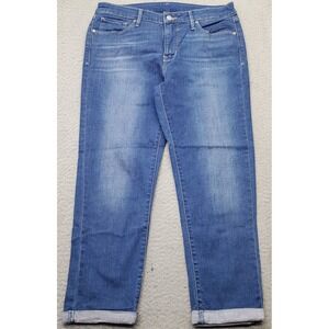 Levi's Jeans Womens 31 Blue Denim Cuffed Hem Medium Wash Red Tab Straight Leg
